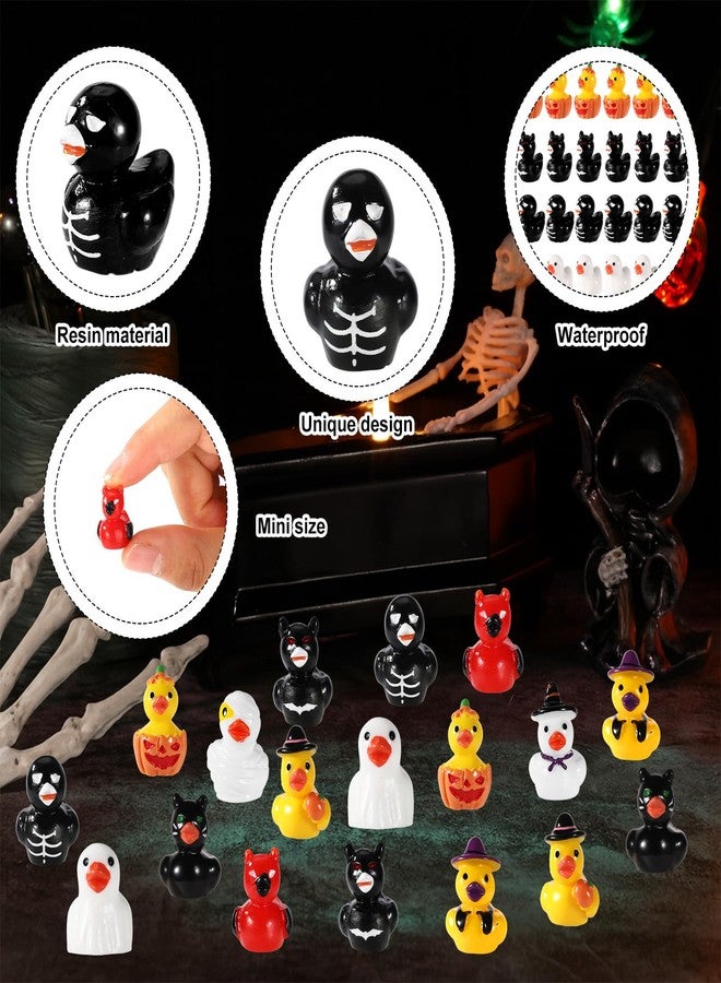 Sinbana 80pcs Mini Resin Halloween Ducks, 10 Special Designs Tiny Resin Halloween Ducks Figures Miniature Small Little Waterproof Decorations for Party Favors Collectibles & Home Decor - Image 4